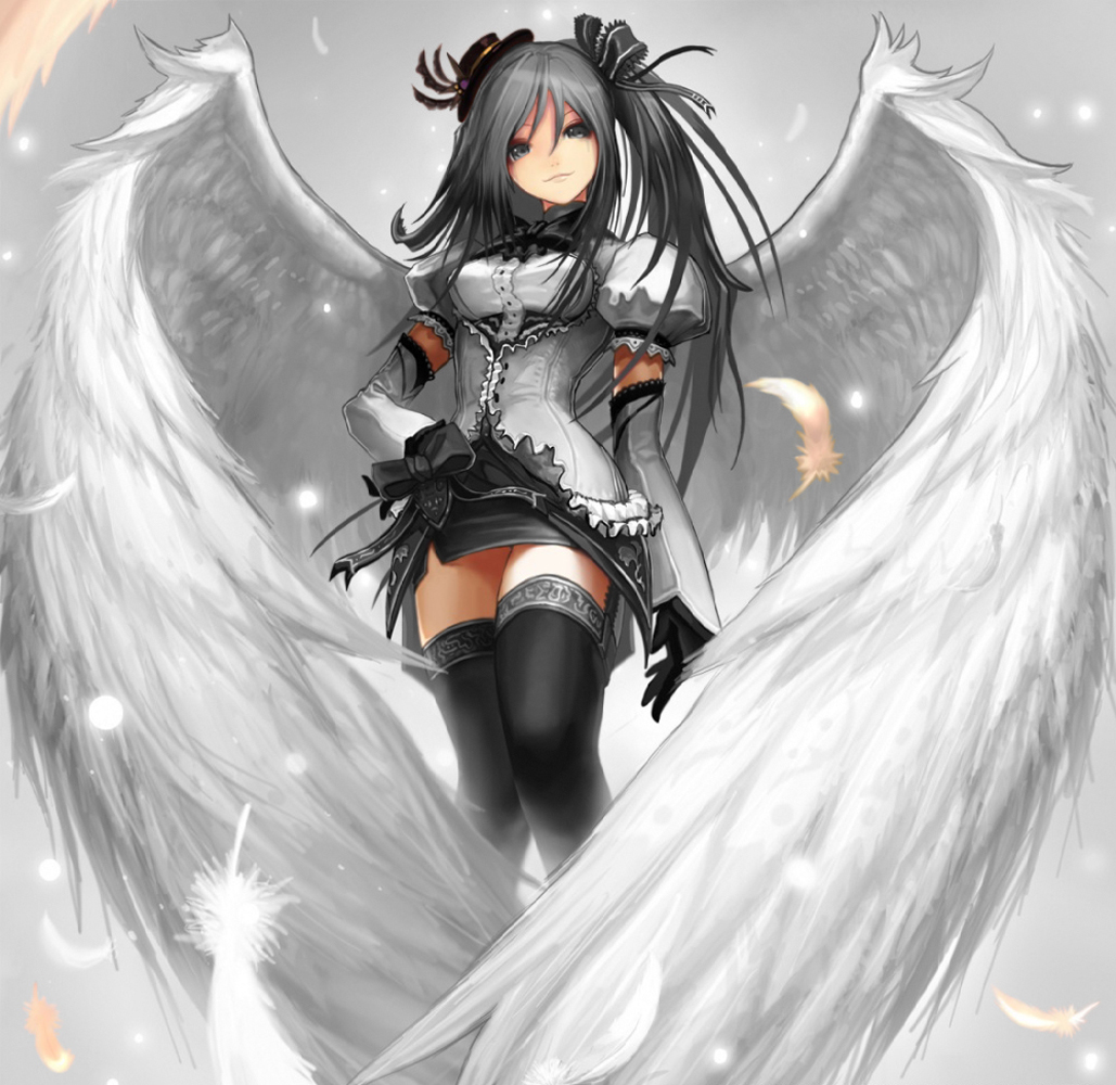 Tachikawa Mushimaro Thighhighs Wings Yande Re